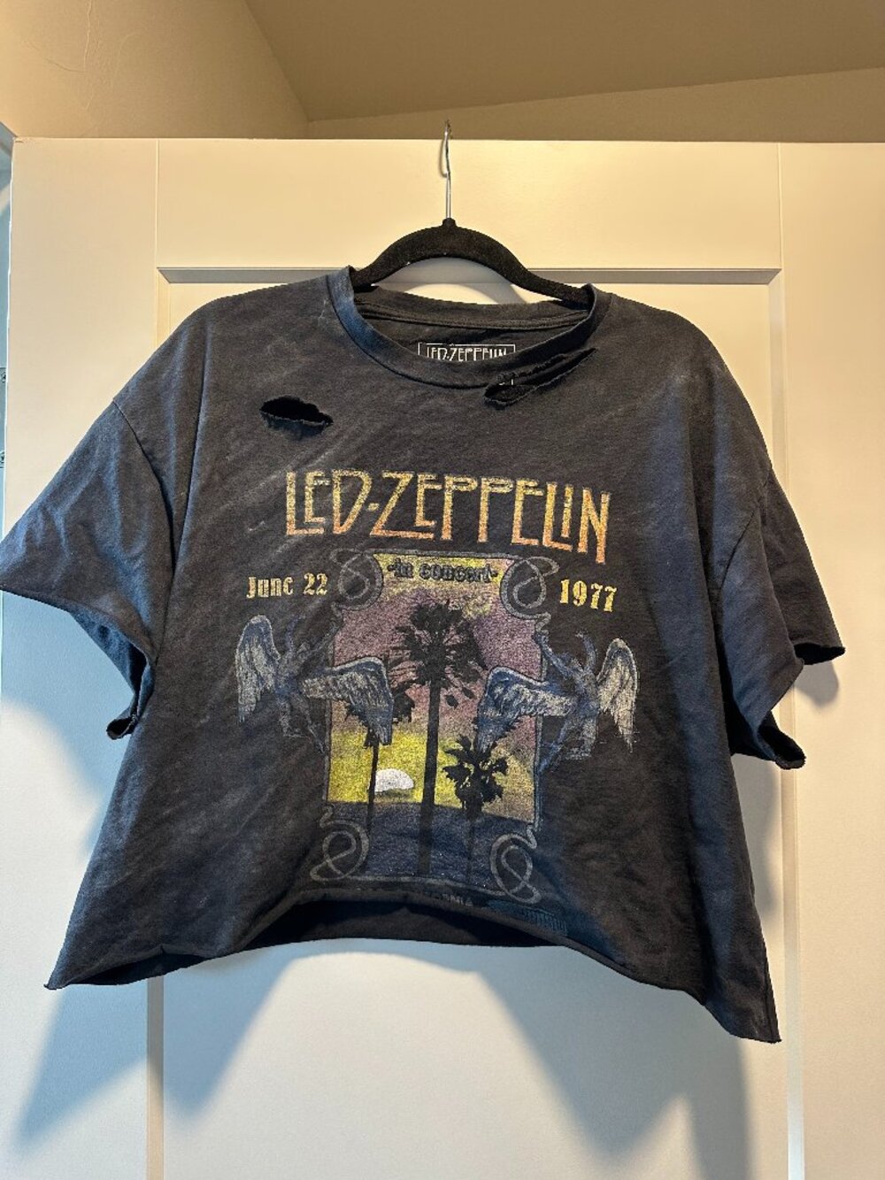 vintage style Led Zeppelin cropped band tee